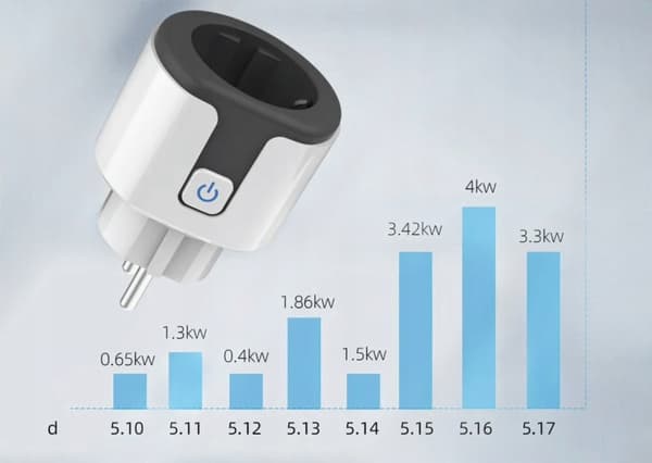 Sort Tuya Wifi-stikkontakt 20A, 3690 W, Wattmeter-stikkontakt - Programmør
