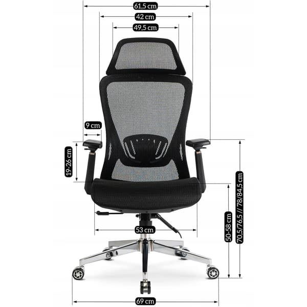 LITOS Sort Moderne Ergonomisk Drejelig Kontorstol