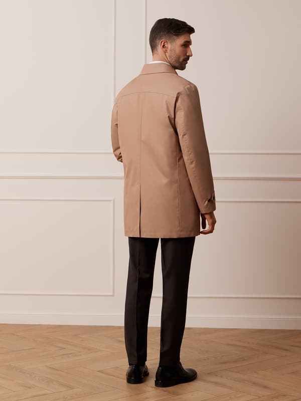 BEIGE MANCHESTERFRAKKE 46