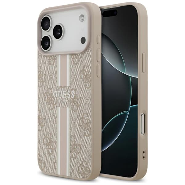 Guess 4G Printed Stripes MagSafe-etui til iPhone 17 Pro Max i lyserødt