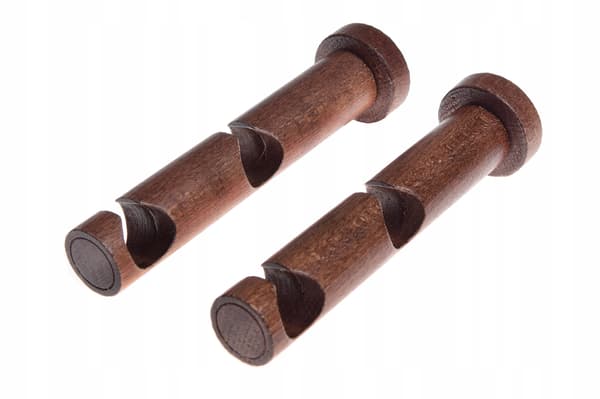 Dobbelt træbeslag til gardinstang diameter 20 mm Elletræ 2 stk.