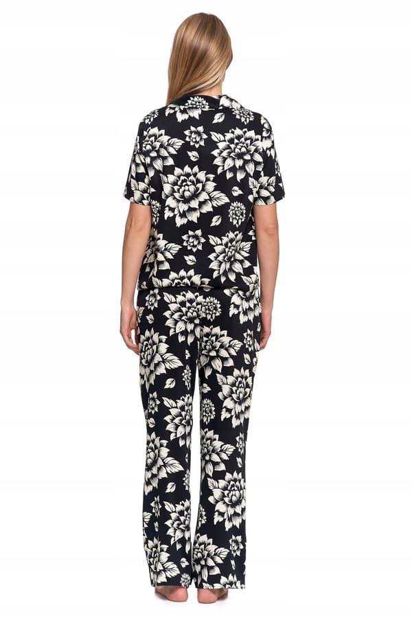 Dame pyjamassæt med korte ærmer, viskose, MORAJ 3XL SORT