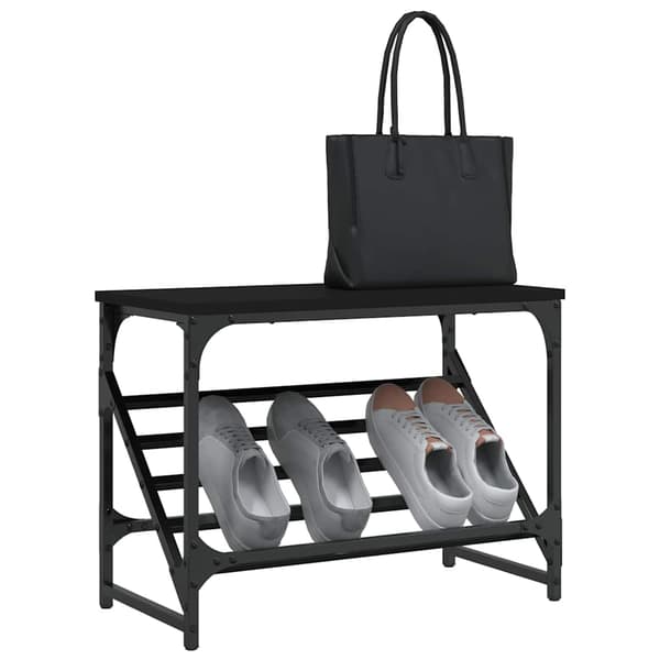vidaXL skohylde, sort, 60x30x45 cm, træbaseret materiale