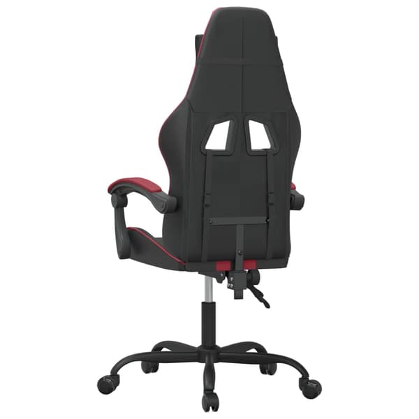 vidaXL gamingstol, sort og bordeaux, kunstlæder