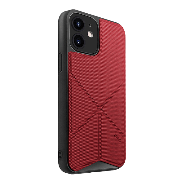UNIQ Transforma-skal med stativ för iPhone 12 mini, röd
