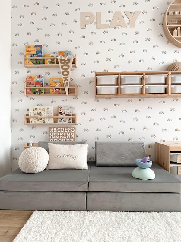 Montessori Standard Fløjl Grå Legesofa