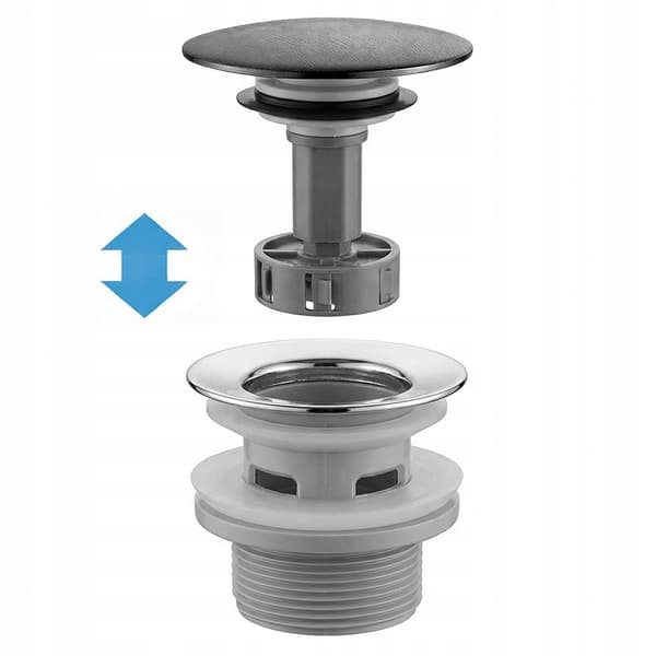 Låg tvättställssifon Flexibelt rör med klick-klack-plugg Rea Flow Titanium