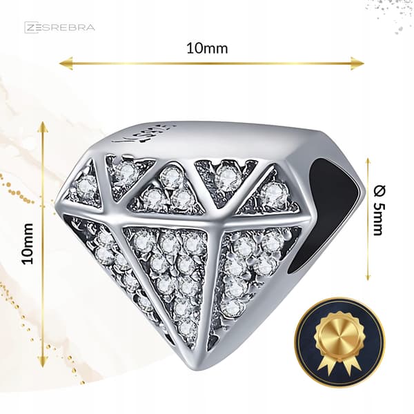 Diamantberlocker silver 925 pärla silverhänge diamantberlocker 925
