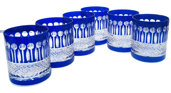 Koboltkrystal whiskyglas 350ml franske