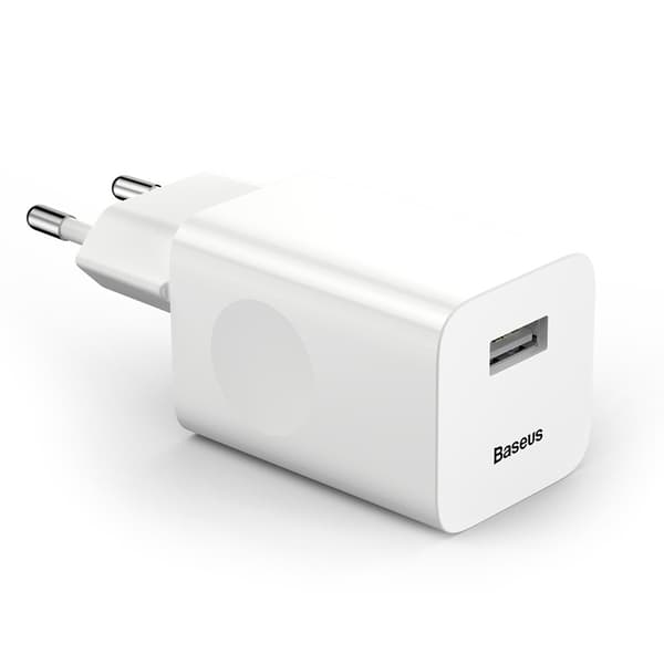 Väggladdare nätadapter för USB Quick Charge 3.0-kabel vit