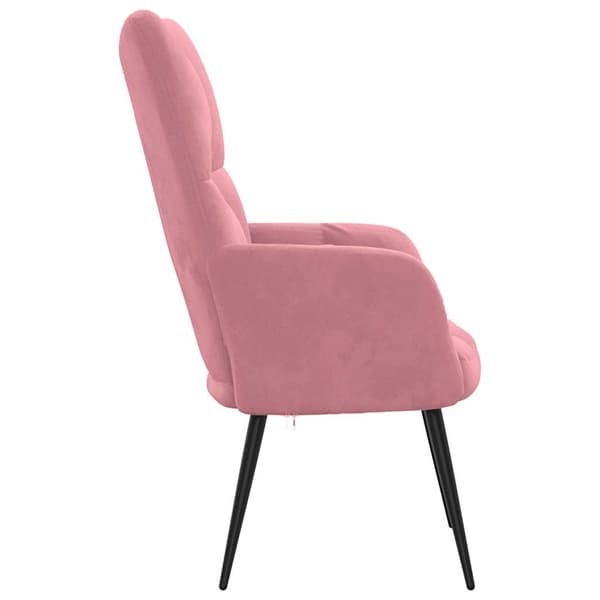 vidaXL Fåtölj, rosa, klädd i sammet