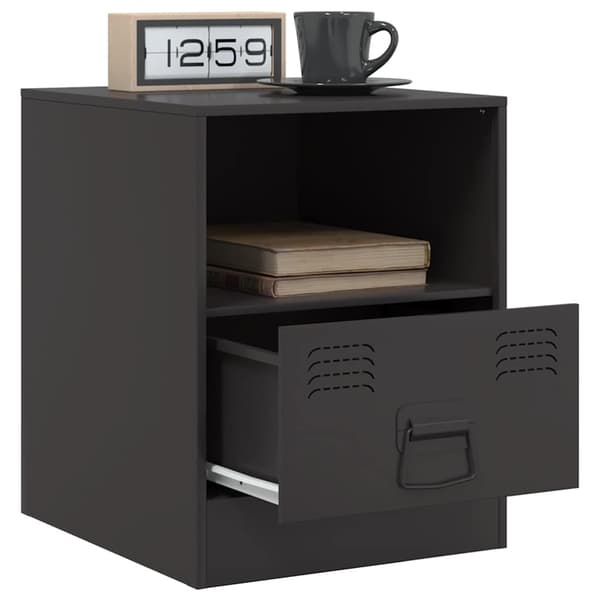 vidaXL sengebord sort 34,5x39x44 cm stål