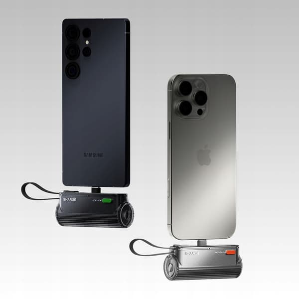 T1 Powerbank SHARGE 5000mAh iPhone Lightning USB C Silver Snabbladdning