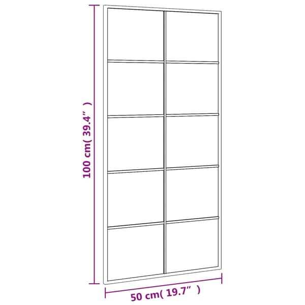 vidaXL Väggspegel, svart, 50x100 cm, rektangulär, järn