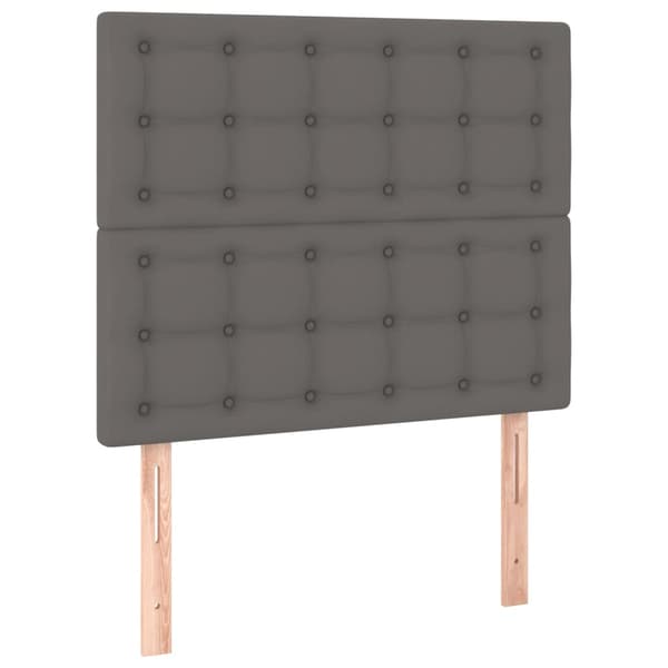 vidaXL Hovedgærde til seng, grå, 100x5x118/128 cm, kunstlæder