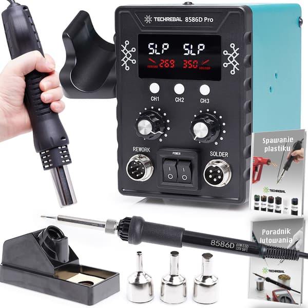 2-i-1 lödstation TECHREBAL 8586D + KIT-2022-1