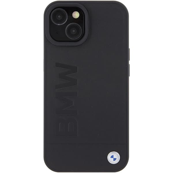 BMW Læderetui med Hot Stamp til iPhone 15, Sort