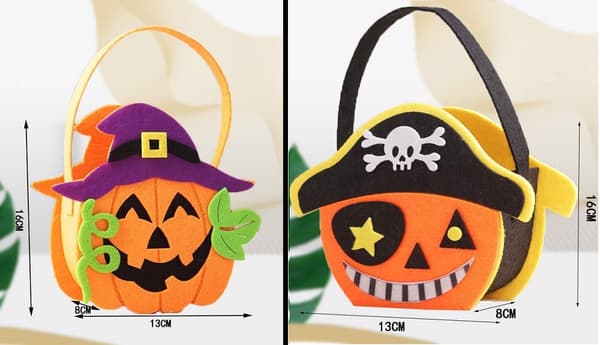 Halloween græskarformede slikposer 2 stk.