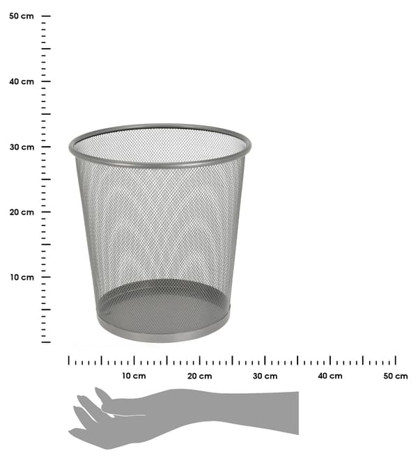 Metal affaldsspand sølv 28 cm