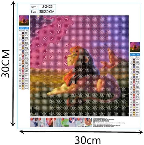5D DIY diamantbroderi Lejonkungen Simba