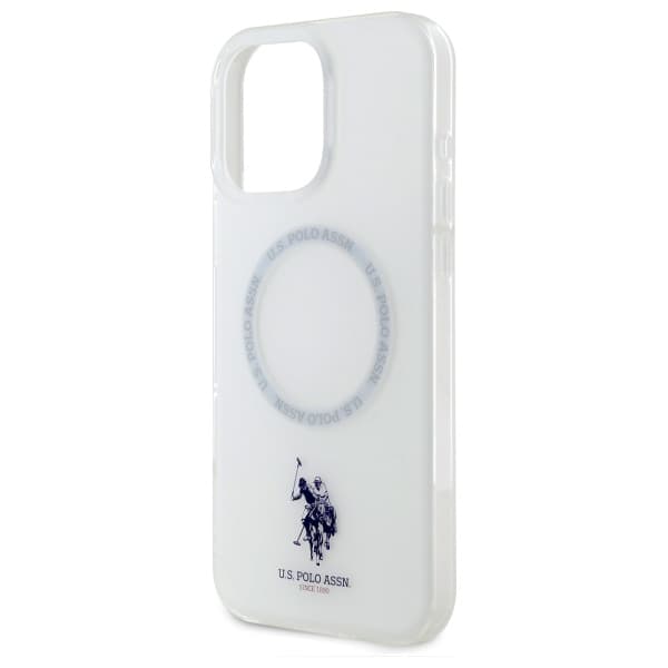 US Polo IML Ring MagSafe-etui til iPhone 16 Pro, hvid