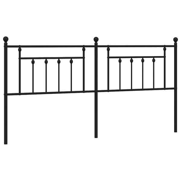 vidaXL metalsengegavl, sort, 193 cm