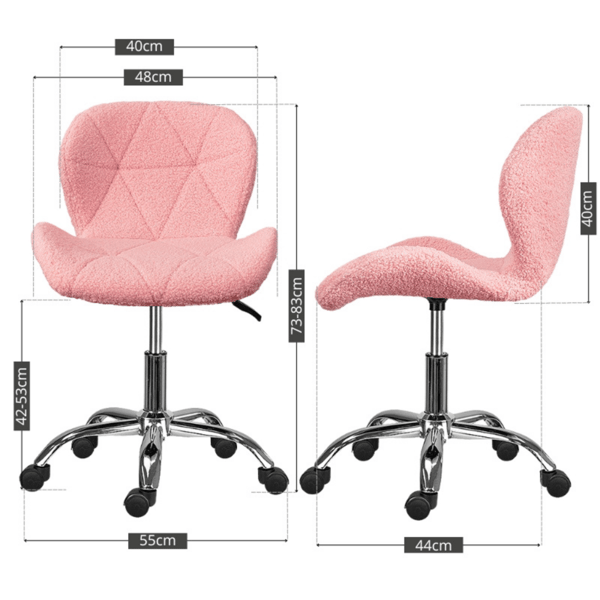 Luca bouclé kontorsstol rosa