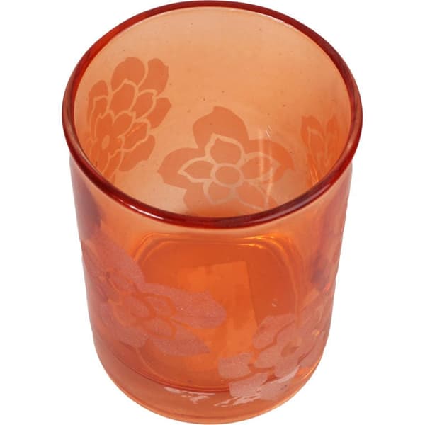 Orange glasljusstake 7,5x10 cm