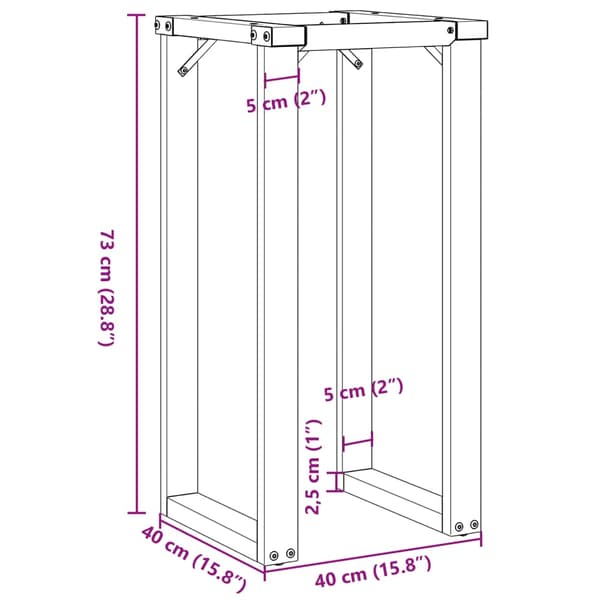 vidaXL Rektangulära bordsben 40x40x73 cm gjutjärn