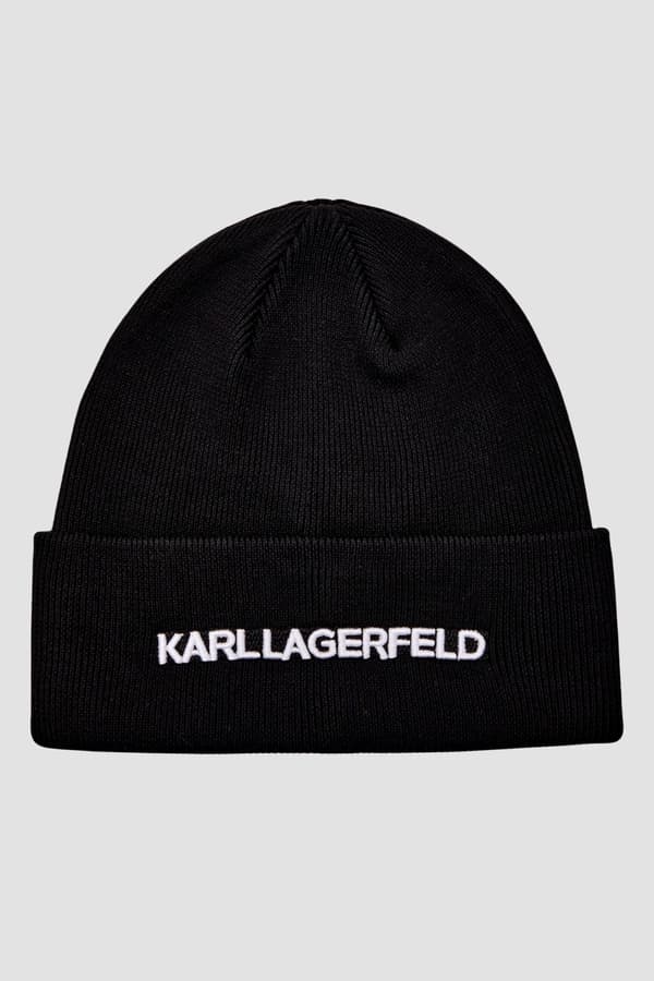 Karl Lagerfeld vinterhue med broderi