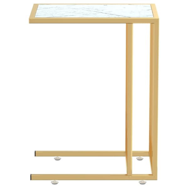 vidaXL computer sidebord hvid marmor 50x35x65 cm