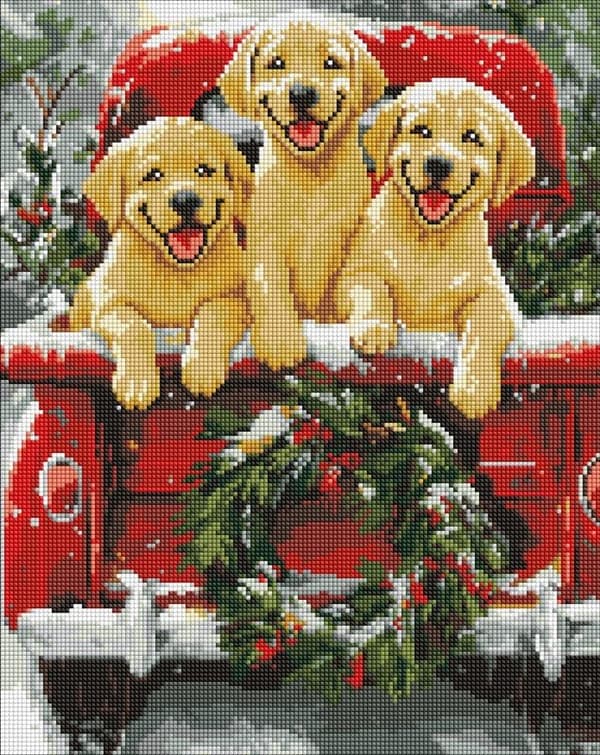 Diamantmosaik - Hundetur 40x50cm