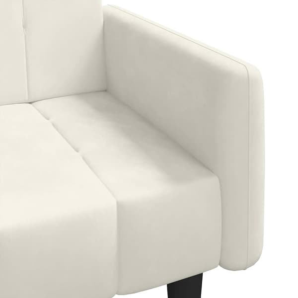 vidaXL 2-sitssoffa, krämfärgad, klädd i sammet