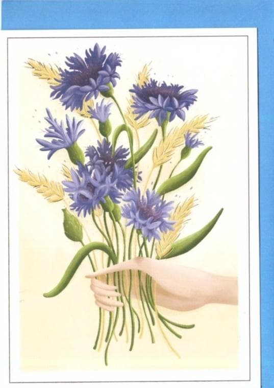 Kort B6 Kornblomster hånd