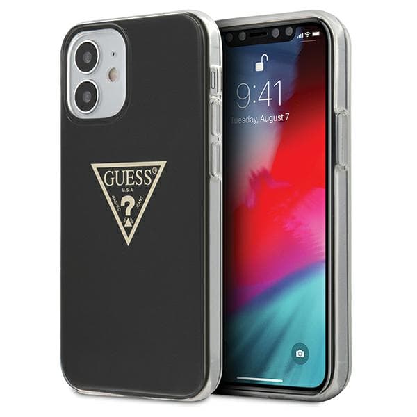 Guess Metallic Collection-etui til iPhone 12 mini, sort
