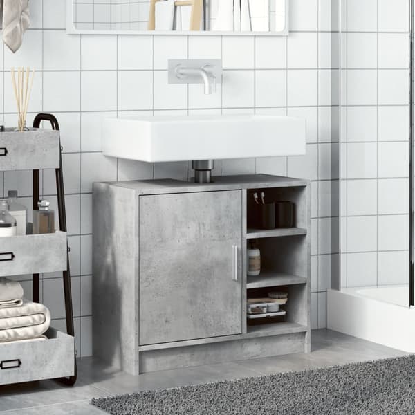 vidaXL håndvaskskab betongrå 63x29x55 cm