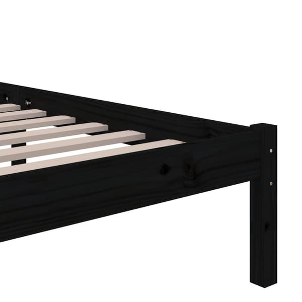 vidaXL sengestel sort massivt træ 150x200 cm