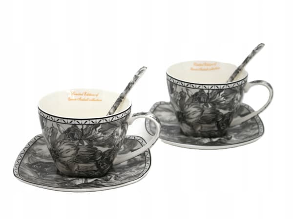 Porslinskoppar set 2 x 250 ml som present i en ask - Gray Rose