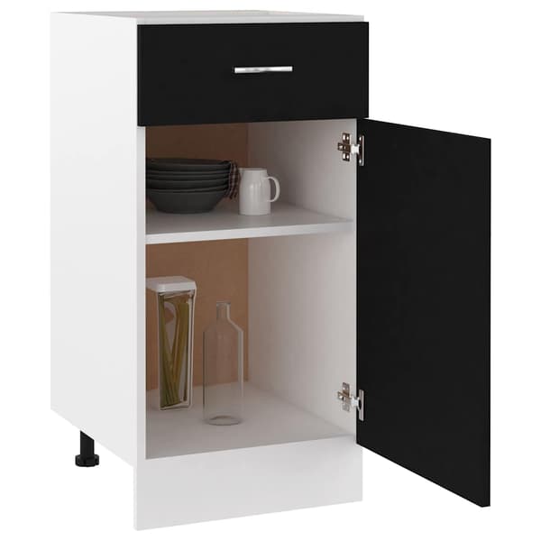 vidaXL skab med skuffe sort 40x46x81,5 cm spånplade