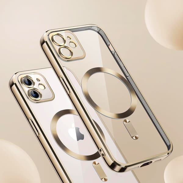 iPhone 11-skal, Electro MagSafe, guld + skärmskydd