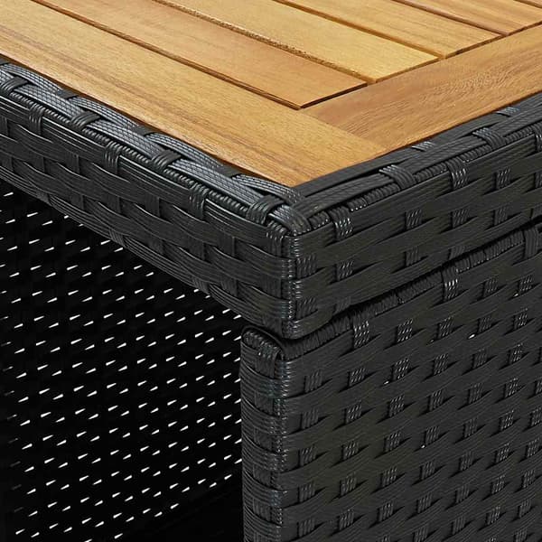 vidaXL 3-delt barsæt med hynder, sort polyrattan