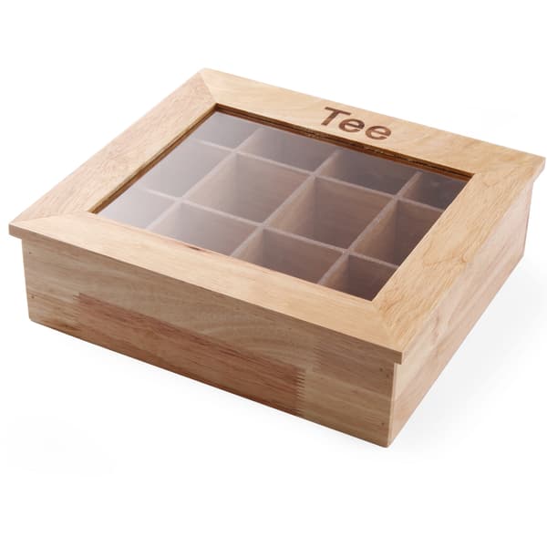 Træ teæske display 30x28cm - Hendi 456514