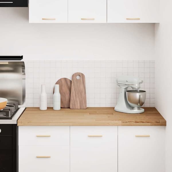 vidaXL køkkenbordplade, 120x63,5x4 cm, rektangulær, massivt egetræ
