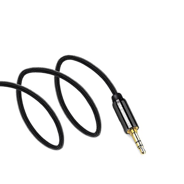 AUX-kabel vinklet han-han mini-jack-kabel 2m sort