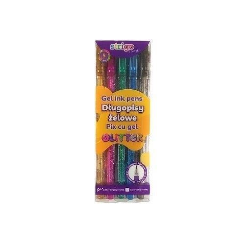 Glitter gelpen 5 farver