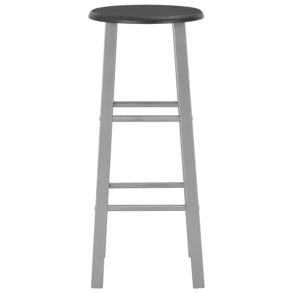 vidaXL barstole, sæt med 2, sølv, MDF