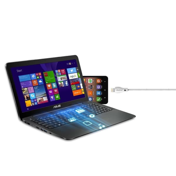 USB - mikro-USB-kabel 2.4A 2m hvid