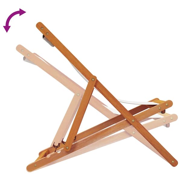vidaXL foldbare strandstole, sæt med 2, cremefarvet, stof