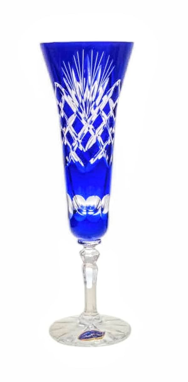 Koboltkristall Champagneglas 170ml Ananas