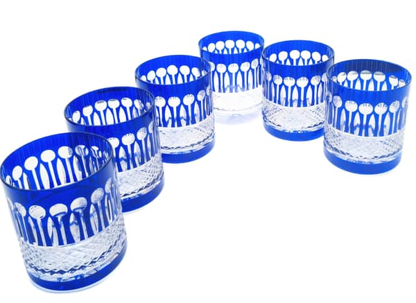 Koboltkrystal whiskyglas 350ml franske